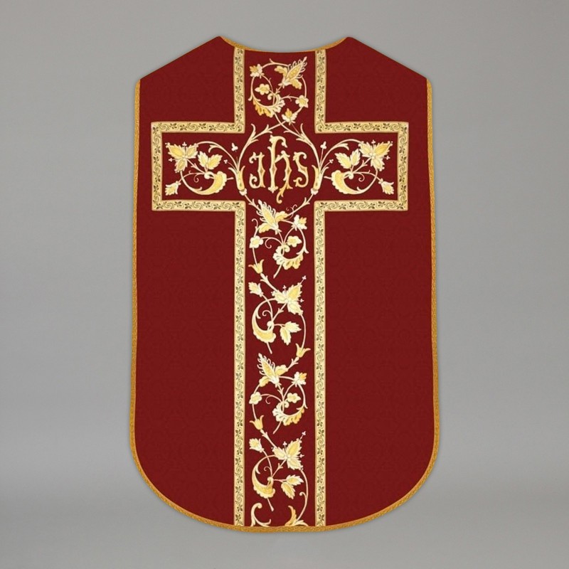 Printed Roman Chasuble 4567 - Red  - 1