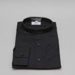 Black collarless shirt 11214