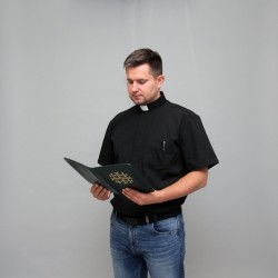 Black Clergy Shirt - Short...